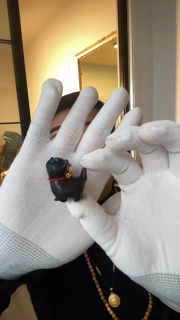 紫光檀异瞳抬头哈基米小摆件挂饰装饰品