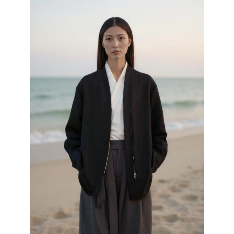 COMMON VALUE「 灵 Πàν」新中式禅意衬衣拉链外套提花衬衫上衣