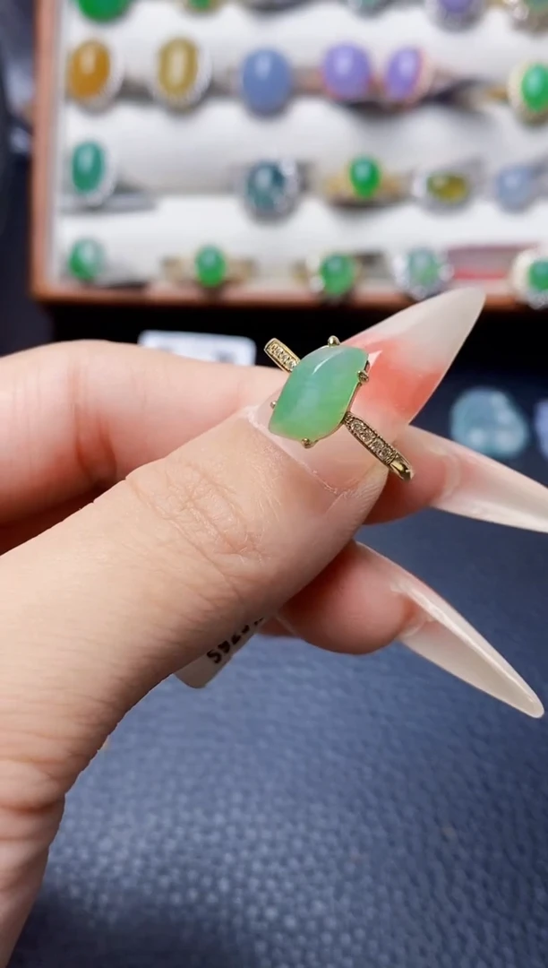 银S925镶嵌戒指翡翠2224