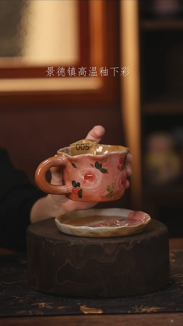 陶瓷景德镇高温釉下手绘陶瓷@L005@
