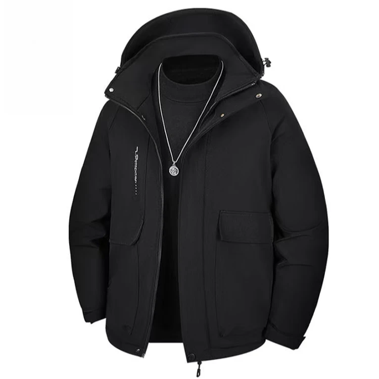 【万达同款】冬季短款防风外套休闲上装男士时尚立体贴袋连帽棉服潮
