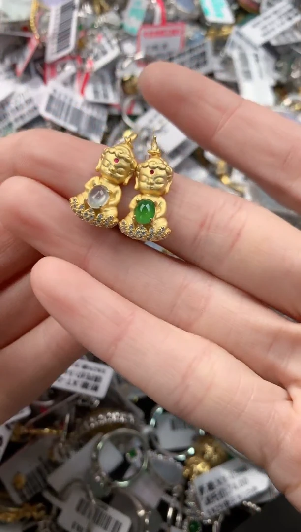 银S925镶嵌戒指翡翠444           5