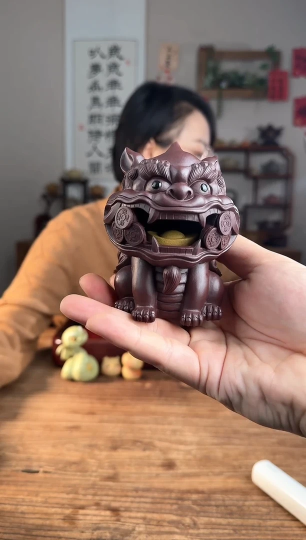 【闪购商品】紫砂茶壶吞金兽 大摆件