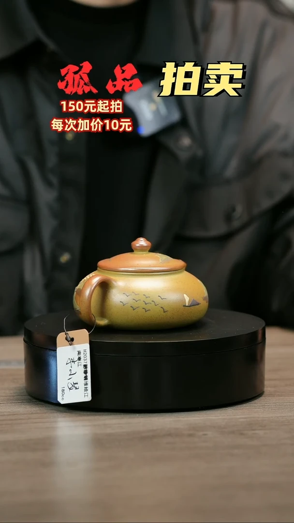 茶壶紫砂当**归H2037李小琴堆绘江南寒江