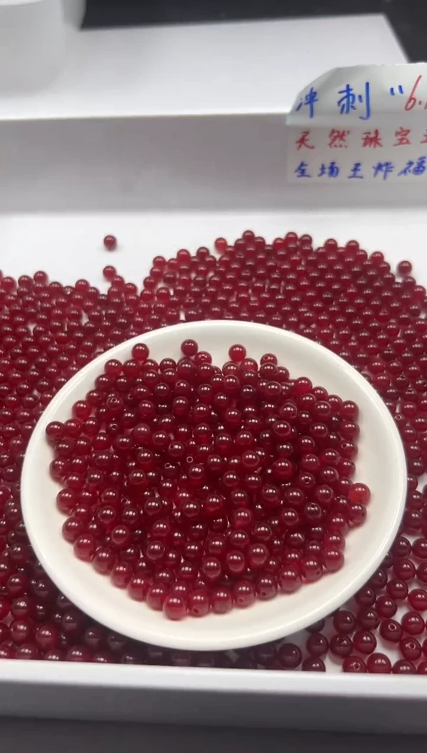 南红玛瑙未镶嵌颈饰w89冰牛血红南红6mm*50颗