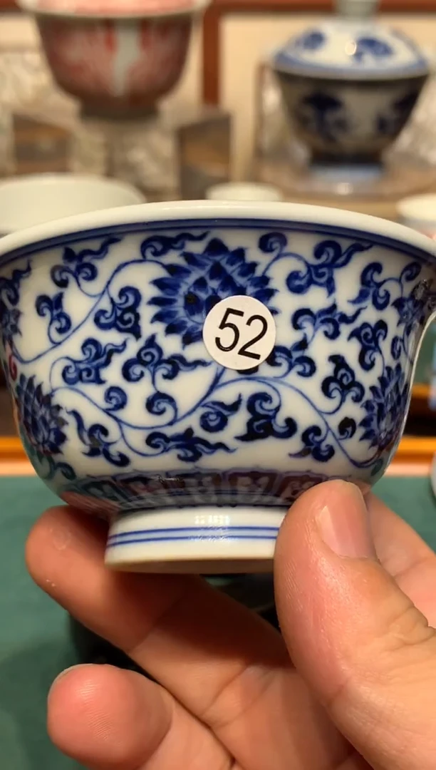 E**k52青花缠枝莲杯子wls102