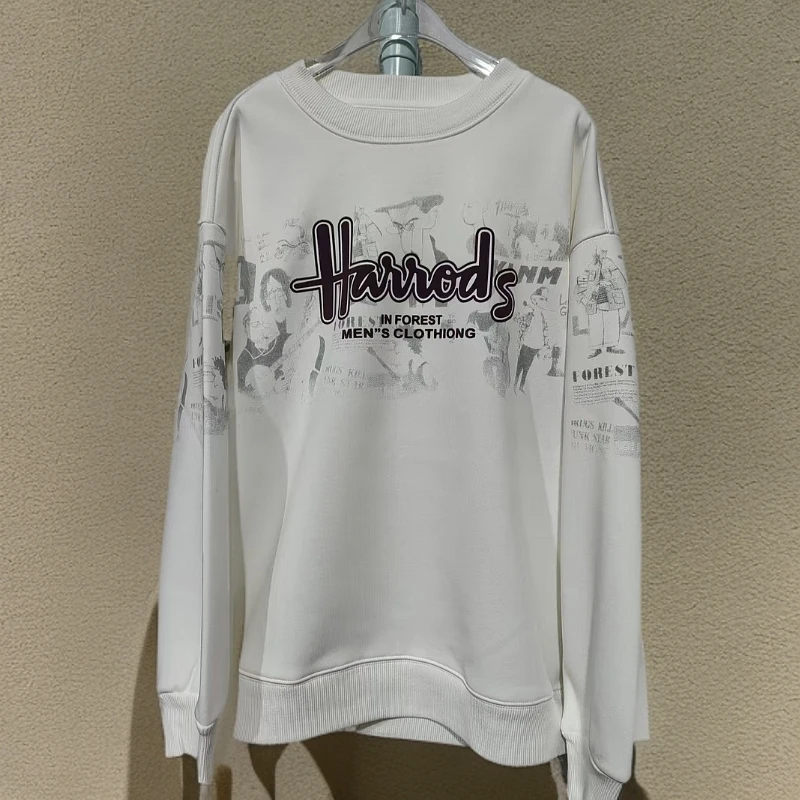 【24Q47-白色】青少年潮品加绒卫衣