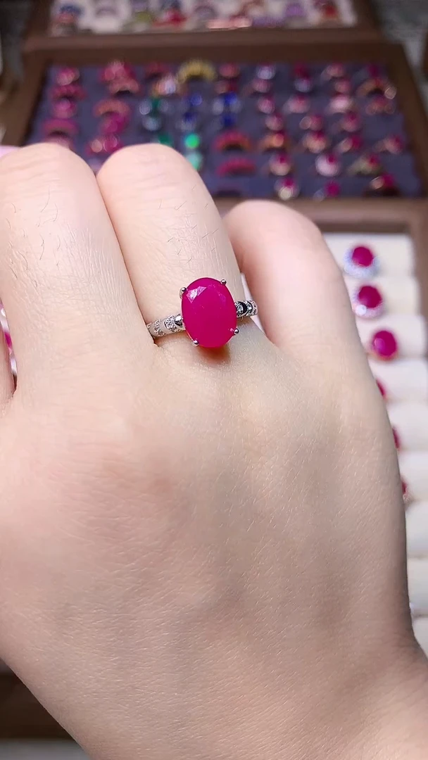 【闪购商品】红宝石戒指银S925镶嵌0000