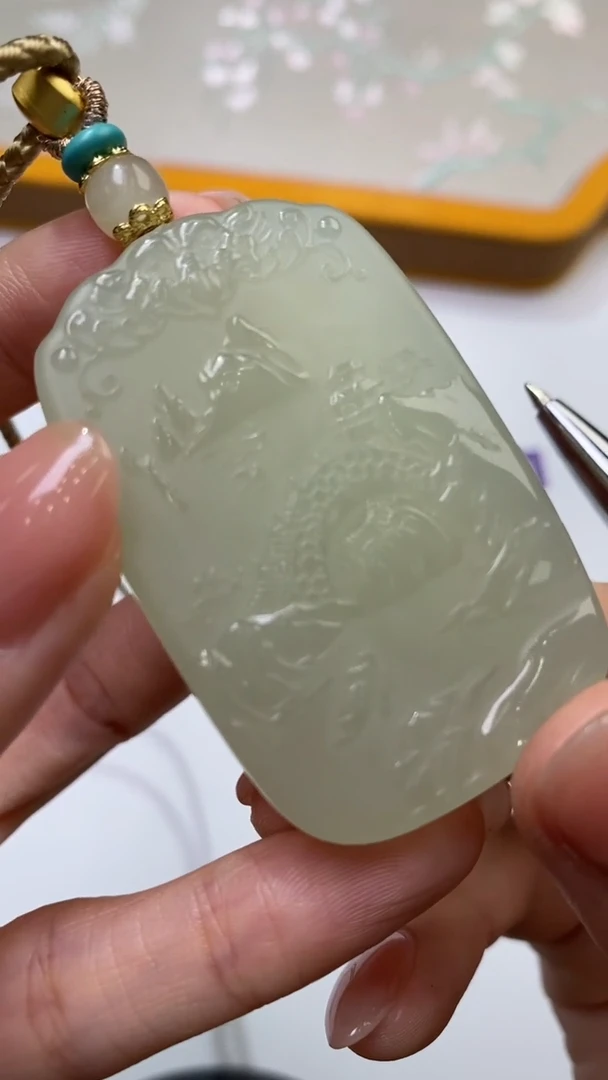 和田玉未镶嵌挂件白****g1008828