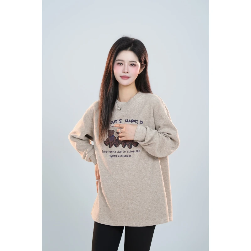 宿慕SUMU 女款三只小熊加厚卫衣12-11冬季2024新款时尚卫衣B19067