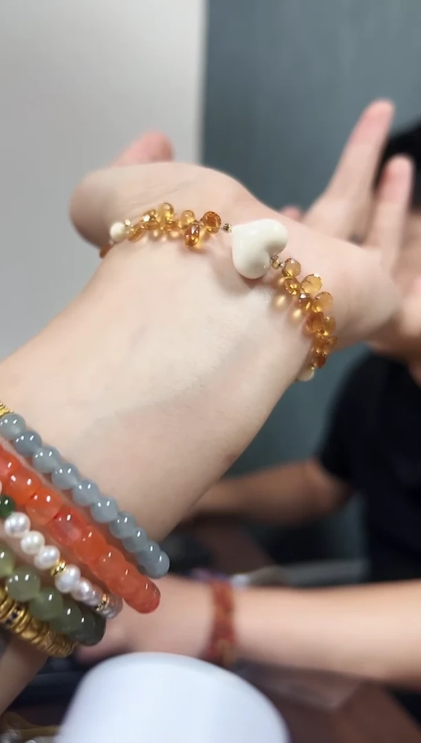贝壳手串/手链丫丫爱心黄水单圈