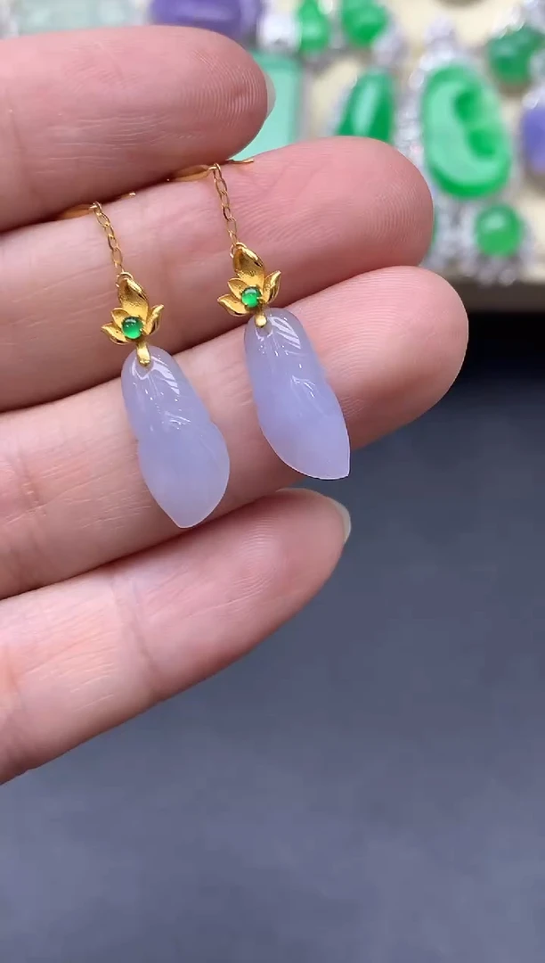 18K金镶嵌翡翠耳饰292-中国好珍宝