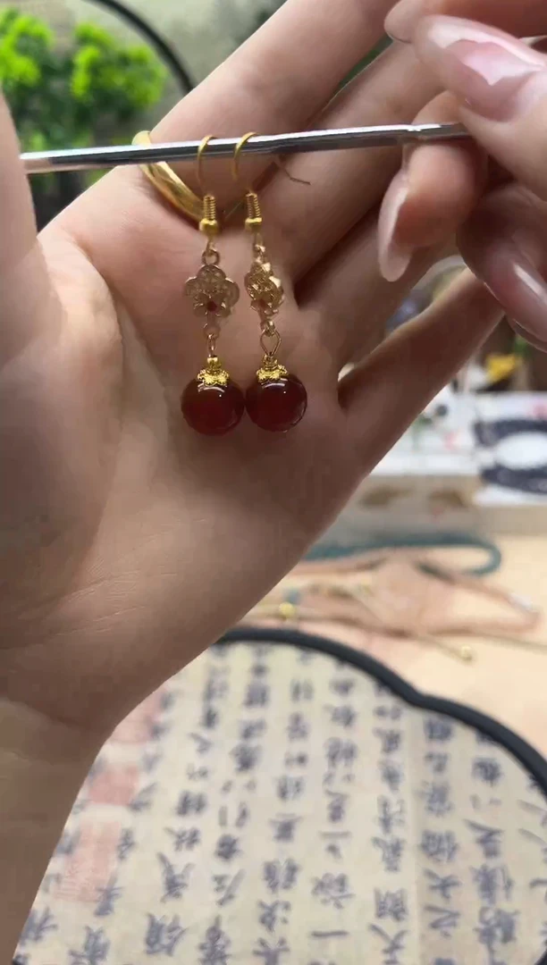 未镶嵌南红玛瑙耳饰14