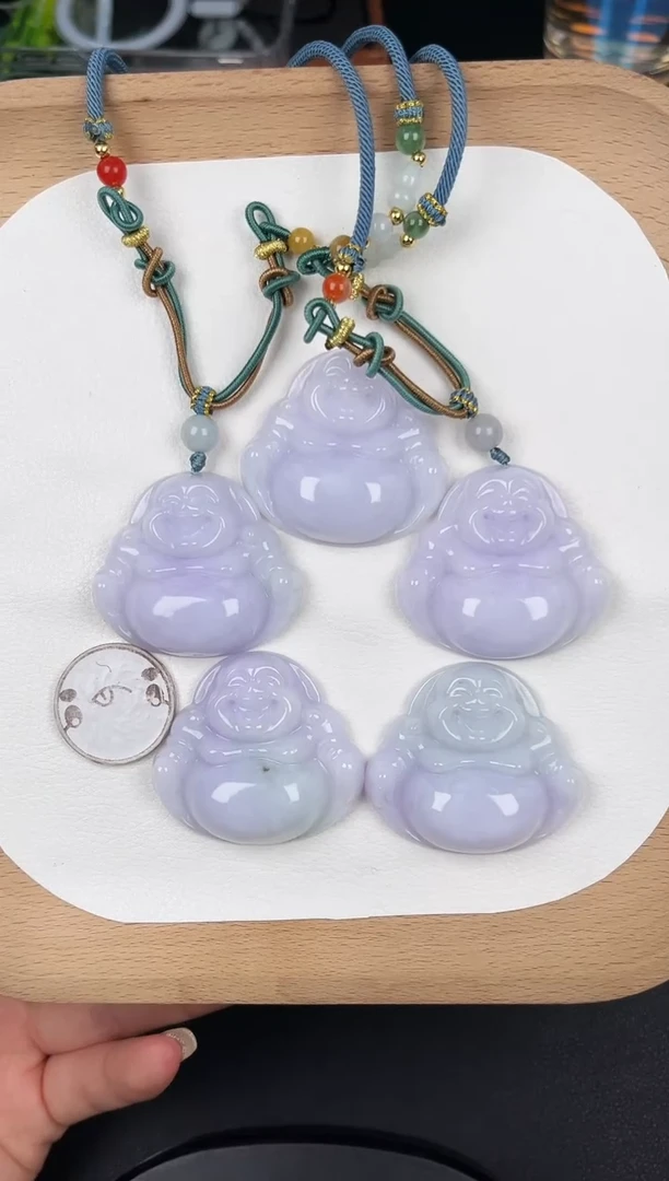 颈饰未镶嵌翡翠LH040仙女紫中佛+送同款绳子多样性发其一