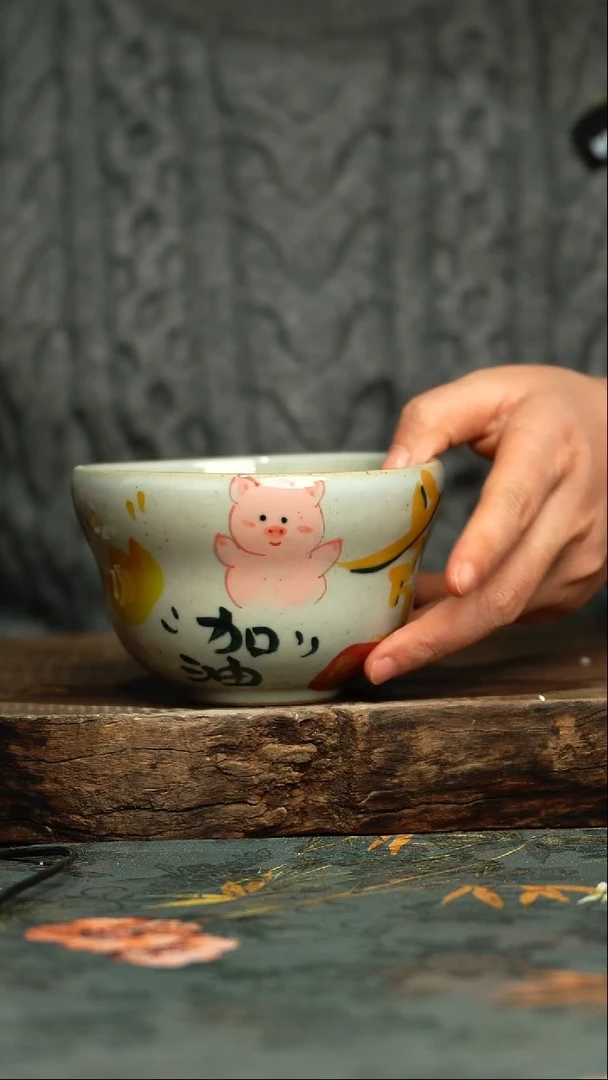 【闪购商品】杯釉下彩手工手绘同款陶器