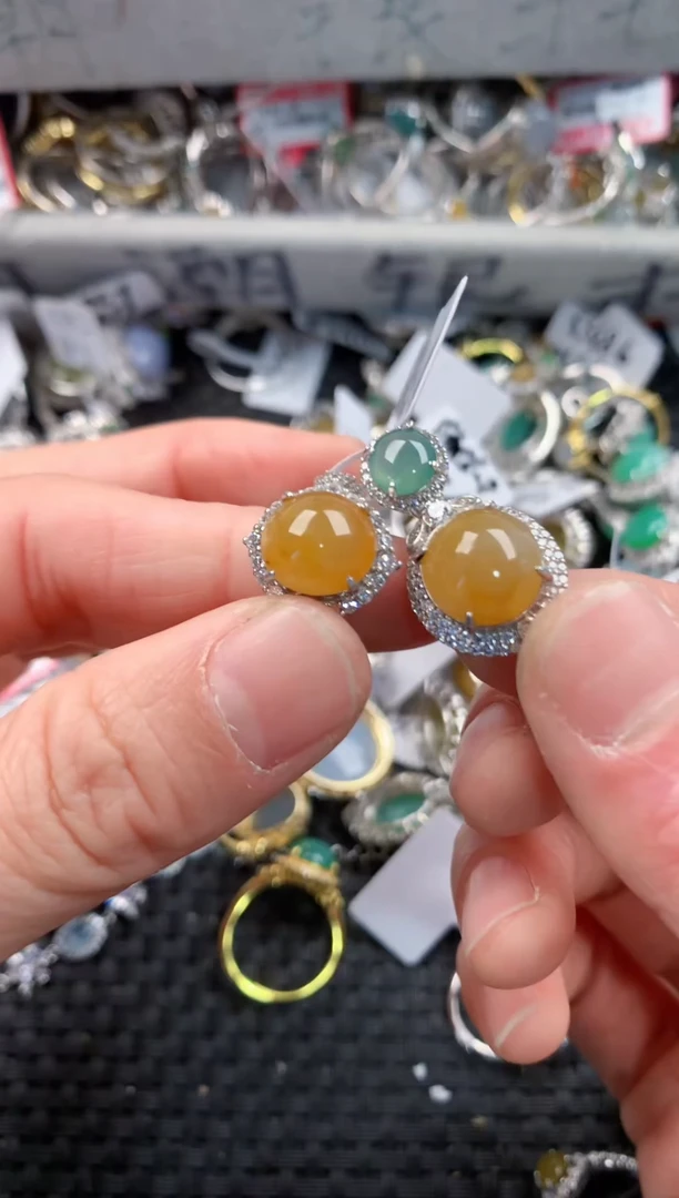 银S925镶嵌戒指翡翠222   1