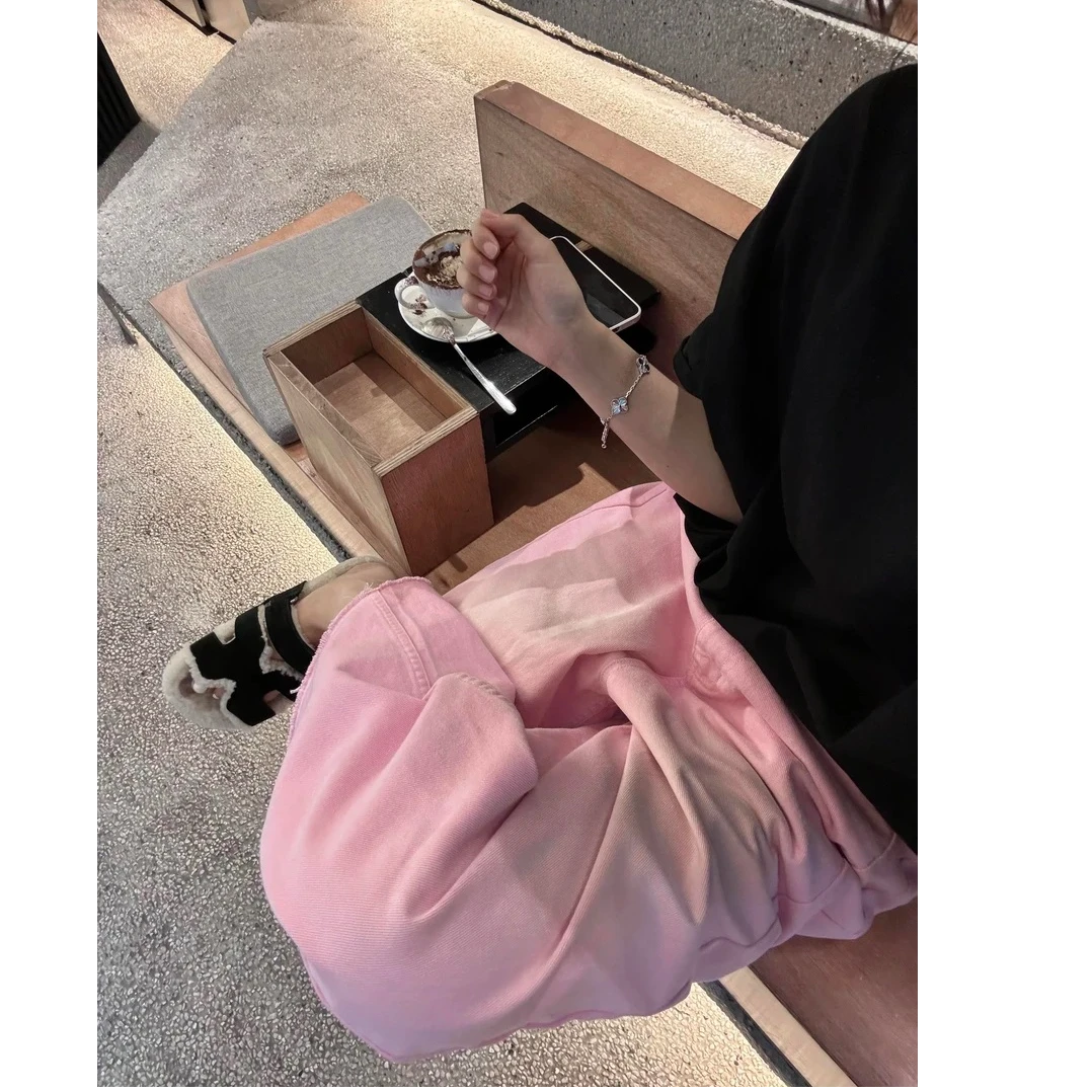 2025春夏新款时尚宽松短袖T恤高级感穿搭上衣百搭洋气直筒裤套装