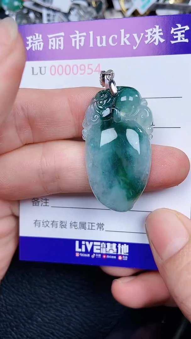 颈饰银S925镶嵌翡翠0954