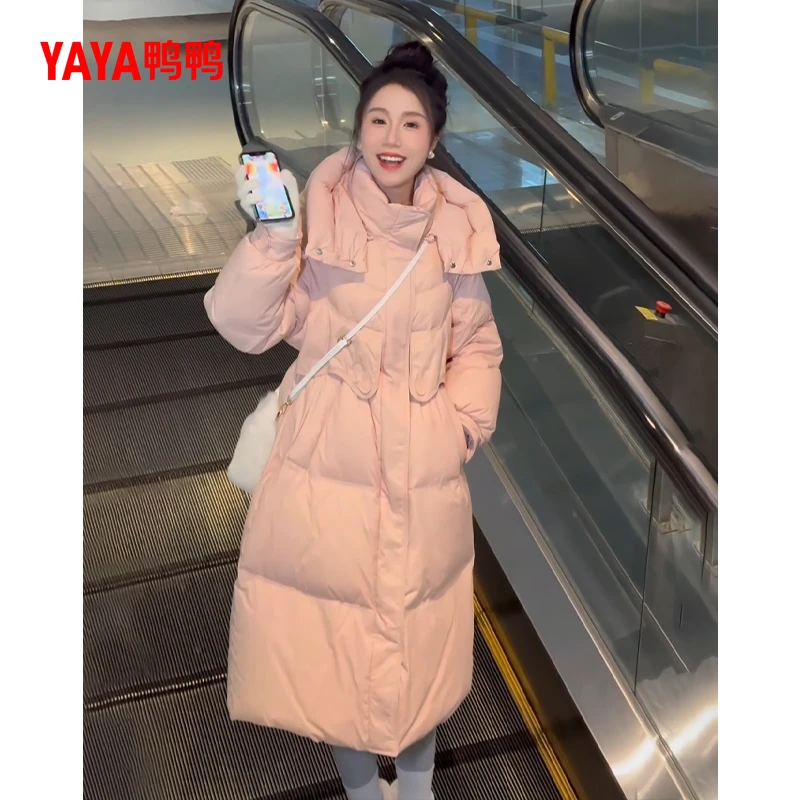 YAYA/鸭鸭新款高端洋气加厚品牌时尚气质保暖长款羽绒服1603