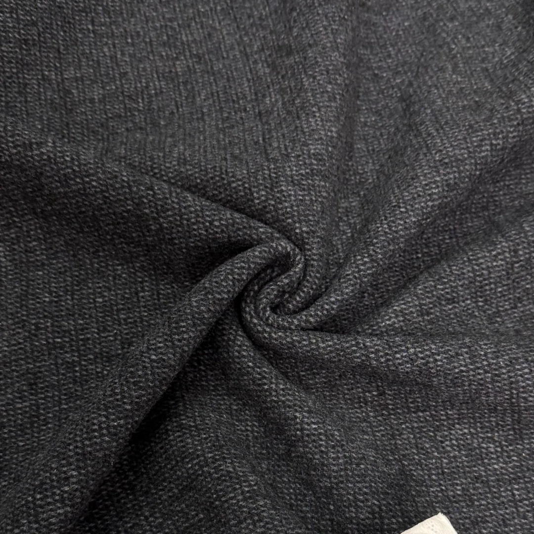 800克【黑色底藏蓝色格子双面羊毛呢】秋冬裤子外套面料