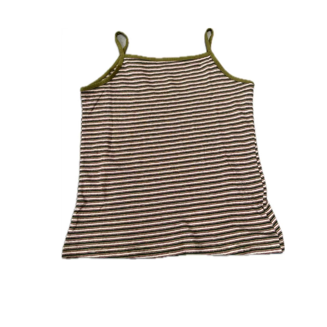 韩版新款条纹背心休闲洋气的是百搭时尚