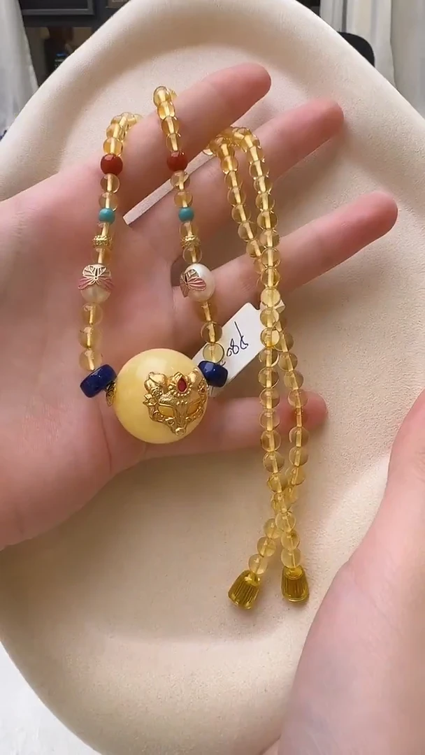 琥珀颈饰未镶嵌吊坠