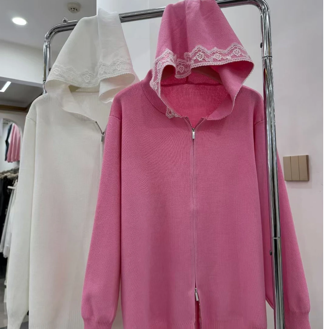 SJ JI针织帽子蕾丝边开衫201