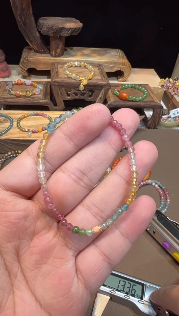 【闪购商品】碧玺手链未镶嵌3mm+手饰@@9660