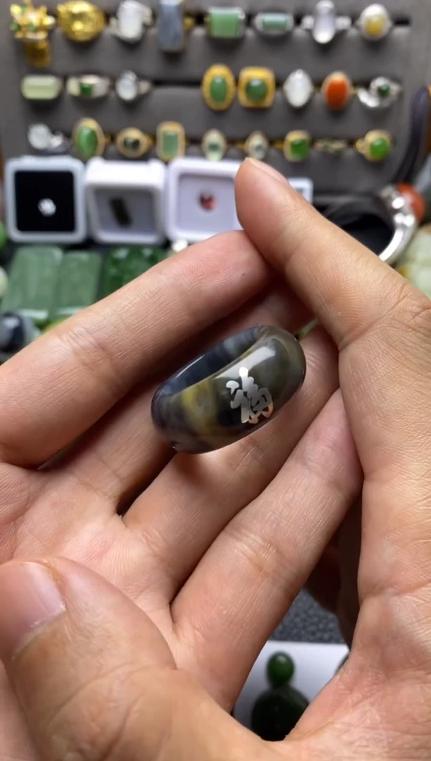 未镶嵌和田玉珠宝半成品晴**里戒指