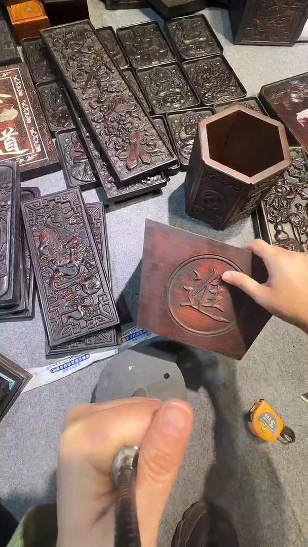 木紫檀拆件雕刻板以直播间实物为准微瑕老物件