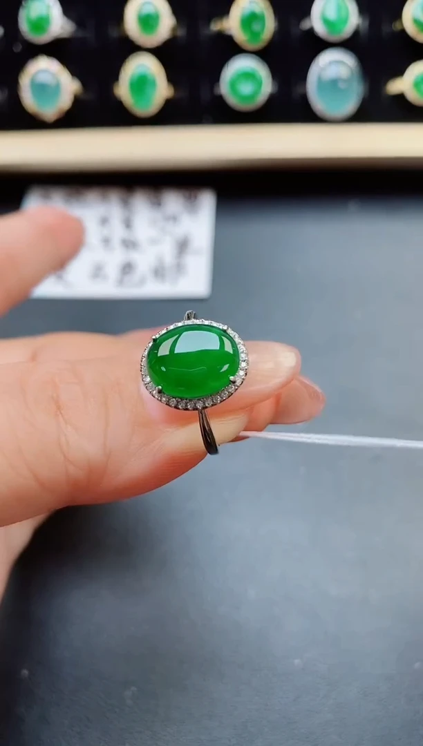 翡翠戒指银S925镶嵌321321