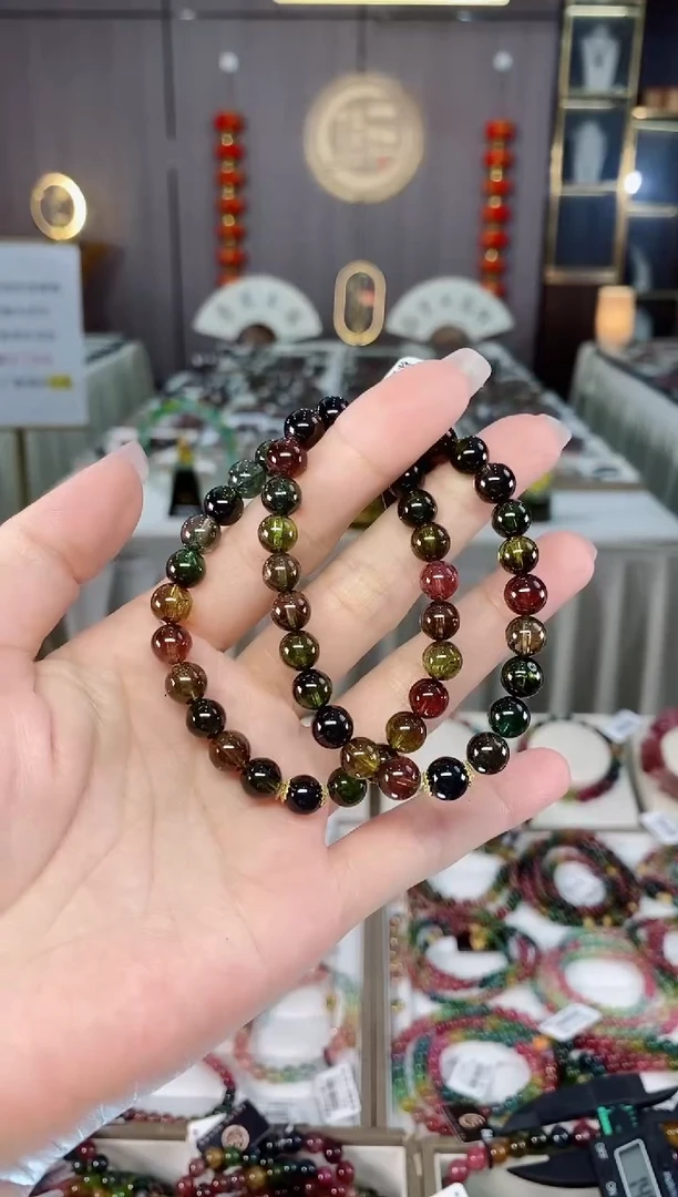 收藏级老矿碧玺单圈手串7mm+未镶嵌碧玺hon多样性发一条