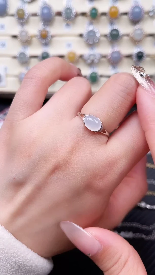 【闪购商品】翡翠戒指银S925镶嵌戒指