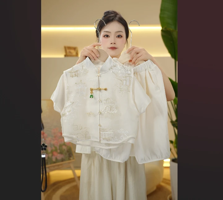 2025气质新中式夏季复古古风中国风明制立领民国风绣花汉服59069