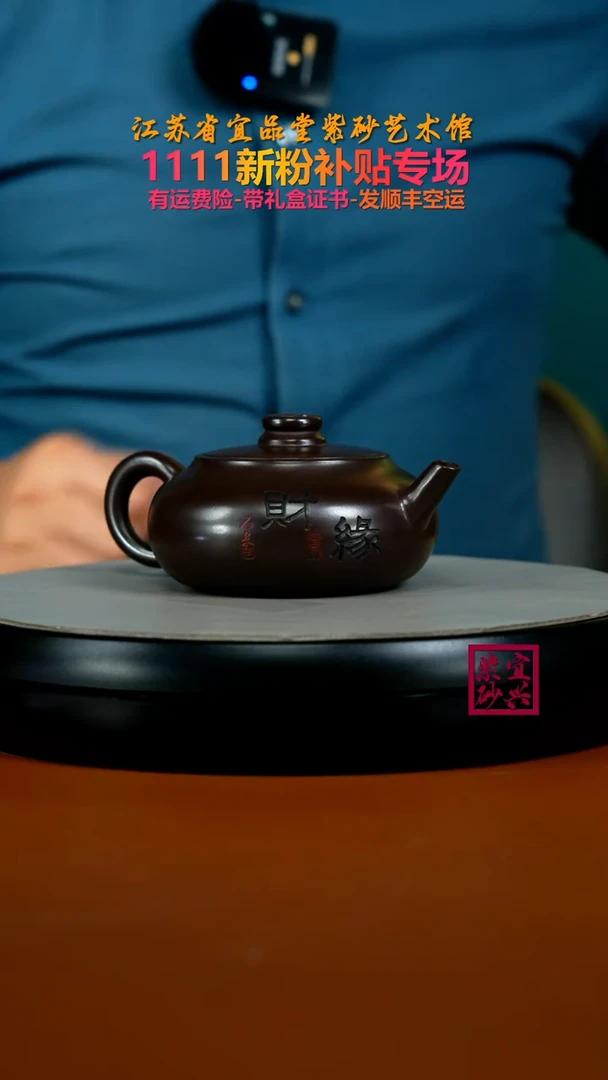 茶壶紫砂蒋静明赤龙血财缘扁韵220CC