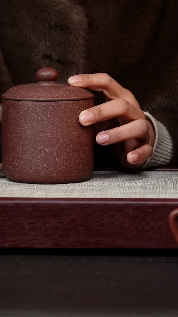 茶杯紫砂天青 鱼乐杯