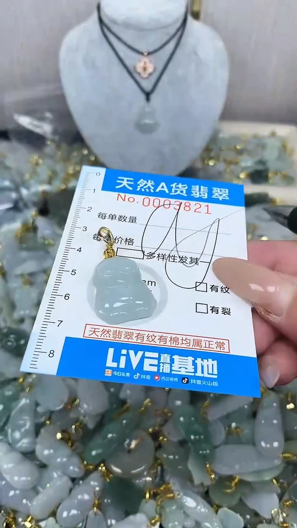 翡翠未镶嵌颈饰净货挂件-3821