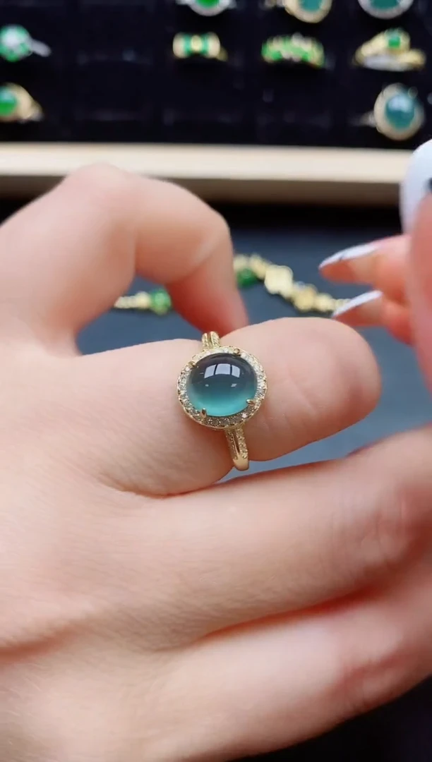 【闪购商品】翡翠银S925镶嵌戒指32132