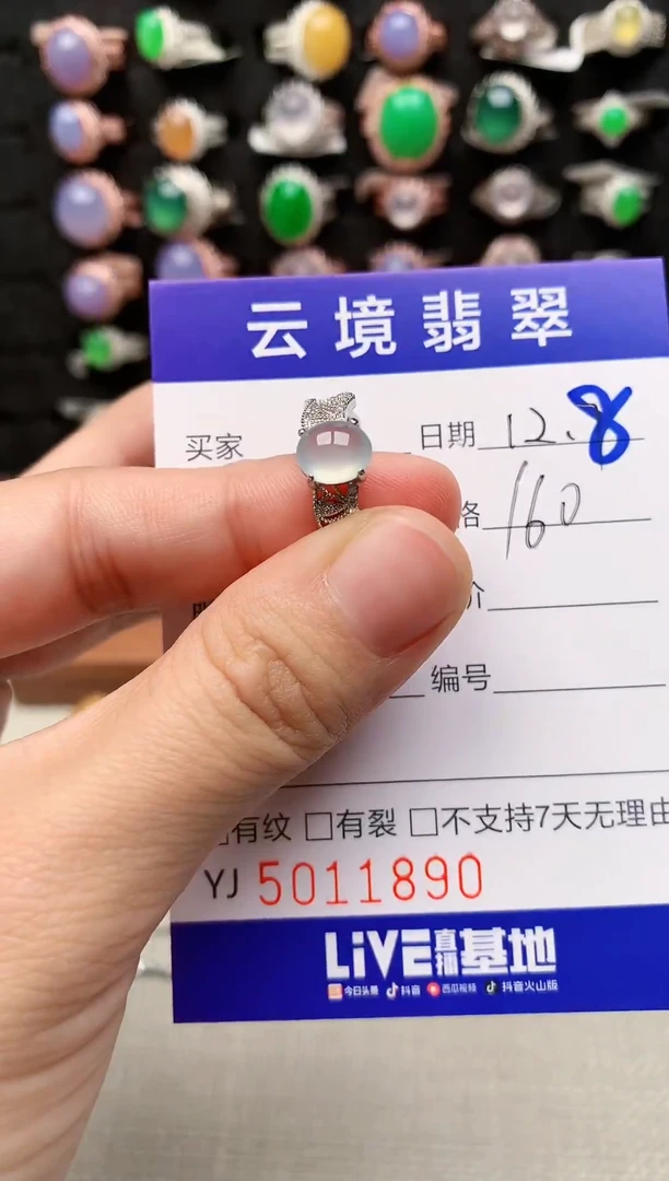 银S925镶嵌戒指翡翠1890