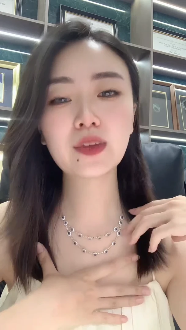 蓝宝石项链银S925镶嵌-净货-