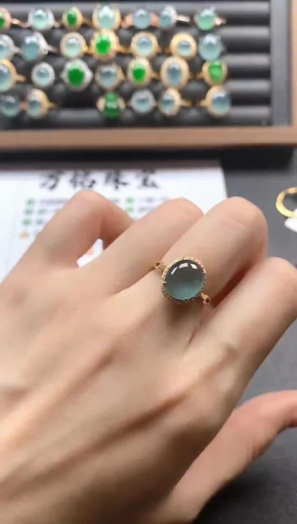 银S925镶嵌戒指翡翠51511