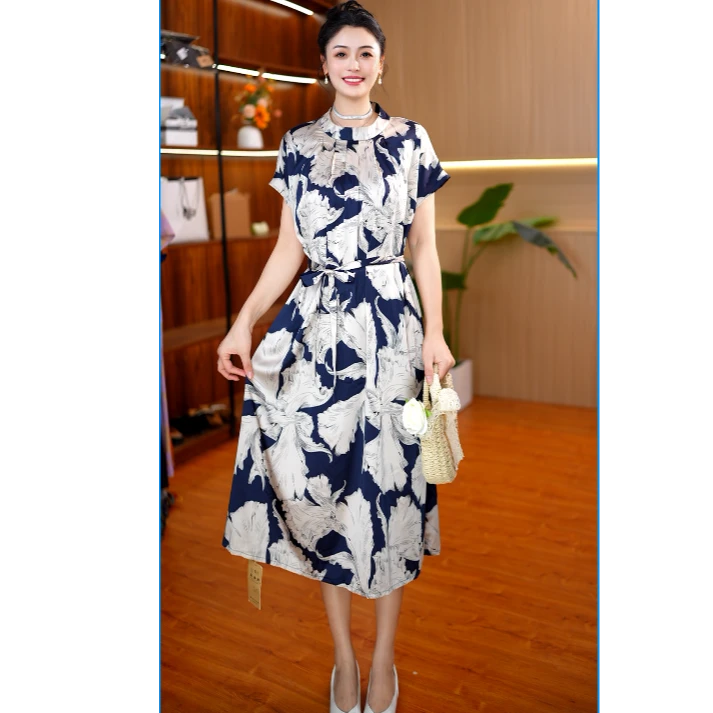 7705-00【白百何】新款时尚休闲气质连衣裙