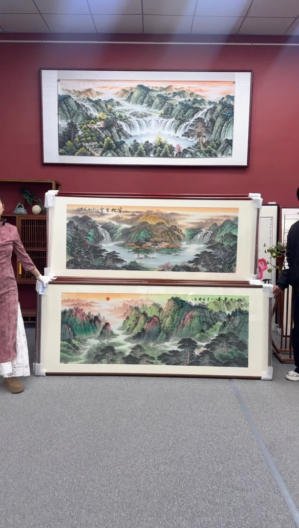 国画手绘 219*88旭日东升（下）