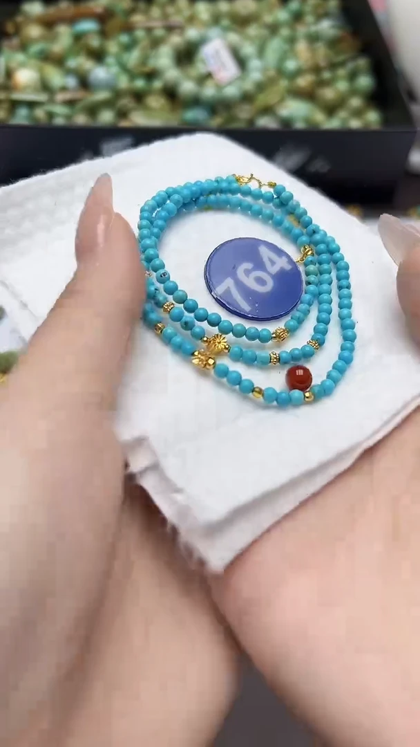 玛瑙/玉髓手串银S925镶嵌764