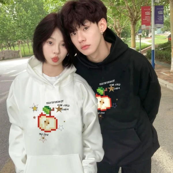 情侣卫衣2025春秋冬新款爆款一男一女潮牌高级感纯棉宽松连帽卫衣