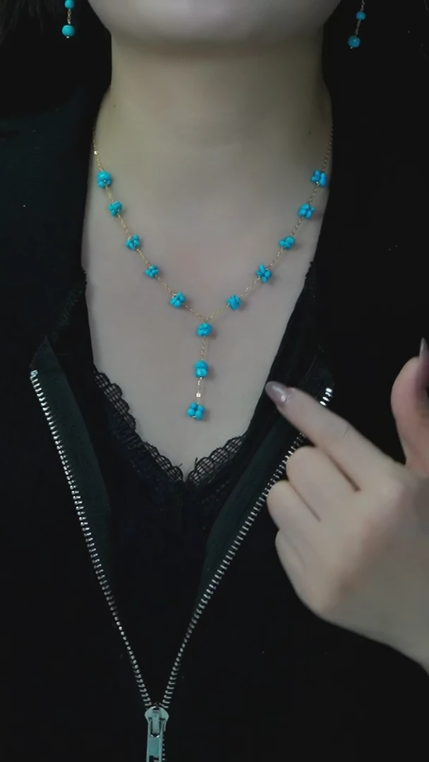 【闪购商品】绿松石项链银S925镶嵌发货一件