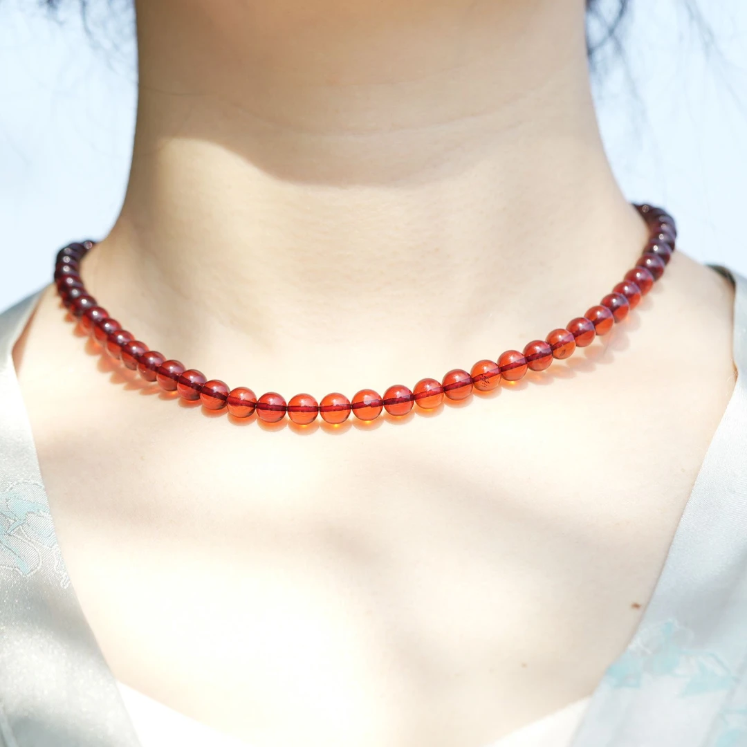 晨玺珠宝-血珀妈妈链7+项链46cm长缅甸天然琥珀无优化气质复古