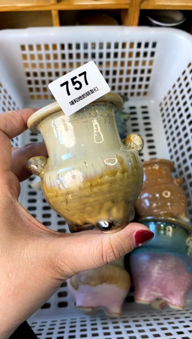 【闪购商品】陶757 内口5【喵喵团圆多肉盆】