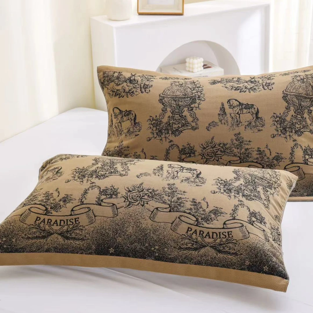 XDONGY（冬云家纺）52*78十层全棉纱布伊甸园大枕巾一对装