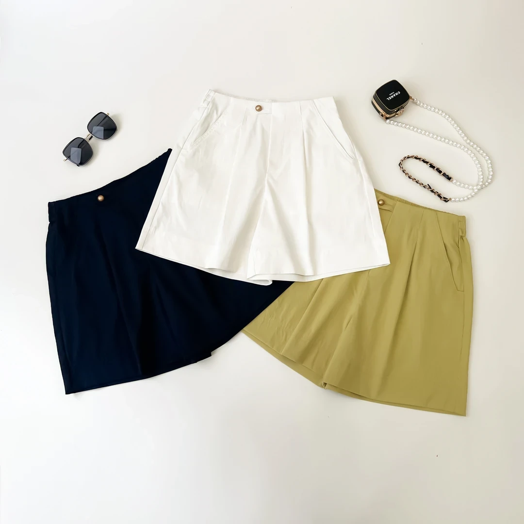 【运补4-10米】夏新款弹力短裤简约老钱风弹力通勤休闲百搭日常短裤